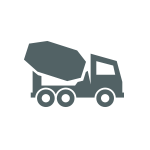 A cement truck is shown in this icon.